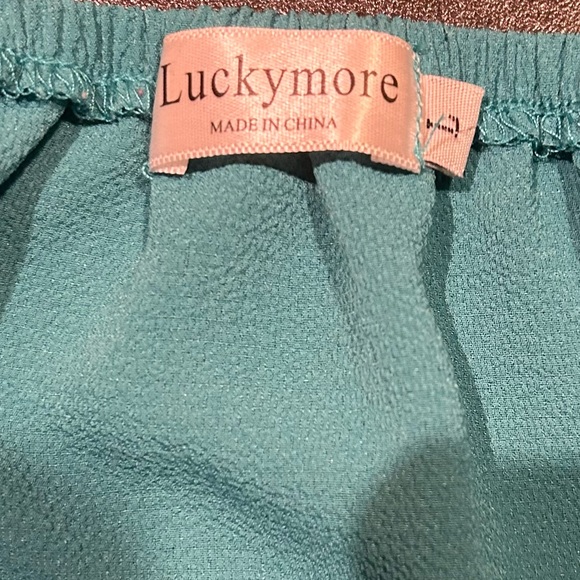 Women’s Teal Off the Shoulder Top L - Picture 3 of 4